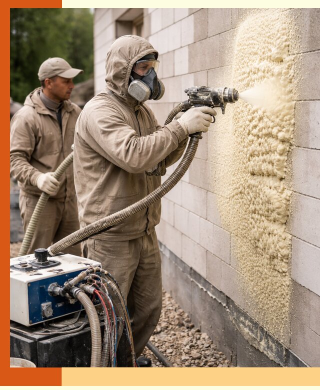 Утепление дома из газобетона ППУ в Апшеронске — надежная теплоизоляция