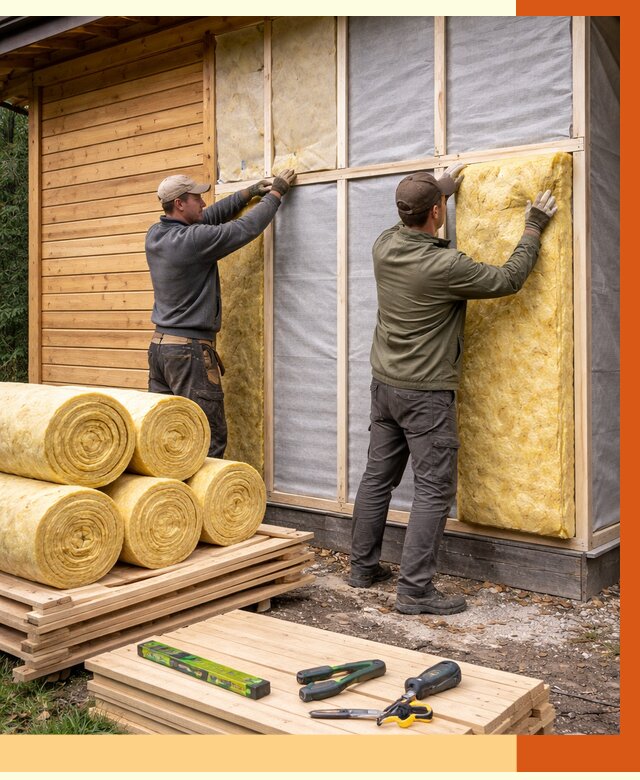 Утепление бани снаружи в Апшеронске от 87108 руб. под ключ | ТепломастерПшр