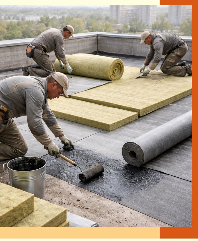 Утепление плоской крыши в Апшеронске от 7379 руб./м2 под ключ | ТепломастерПшр