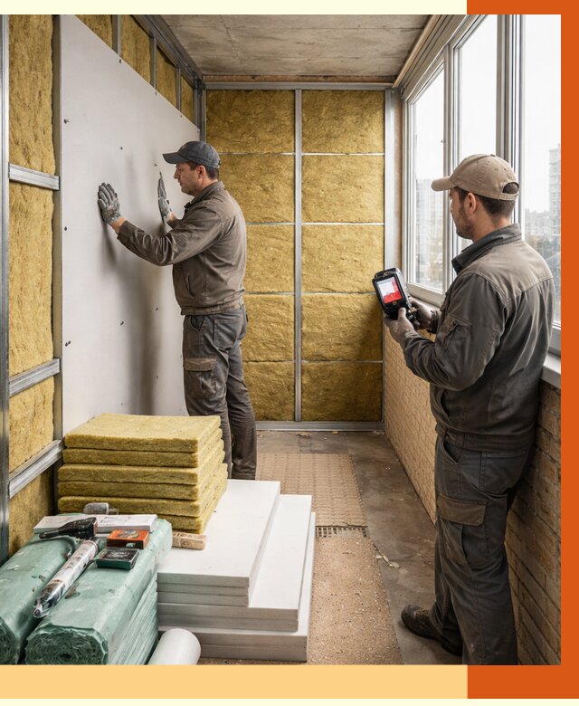 Утепление балкона в Апшеронске от 4612 руб. под ключ | ТепломастерПшр