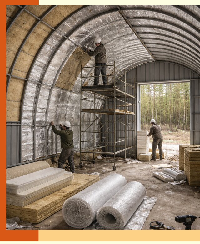 Утепление арочного ангара под ключ в Апшеронске