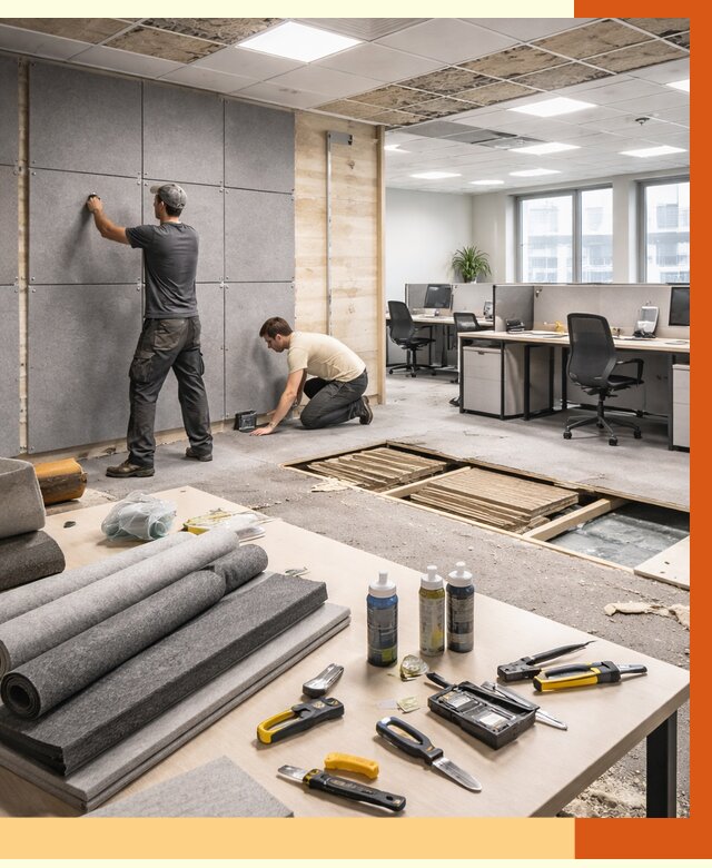 Профессиональная шумоизоляция офиса в Апшеронске от 6917 руб. за м2 | ТепломастерПшр