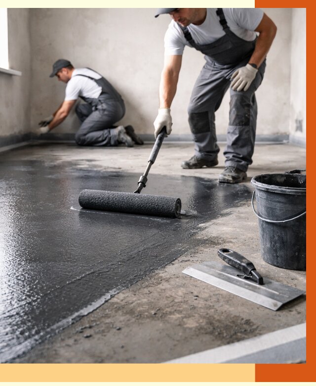 Профессиональная гидроизоляция пола в Апшеронске от 8711 руб. под ключ | ТепломастерПшр