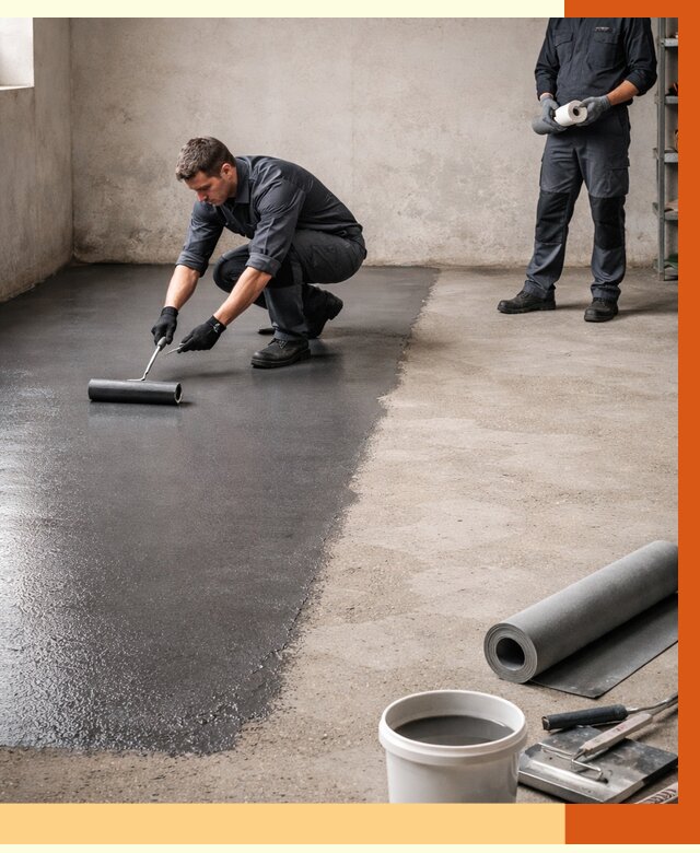 Гидроизоляция гаражного пола в Апшеронске от 3587 руб./м² — ТепломастерПшр профессионально